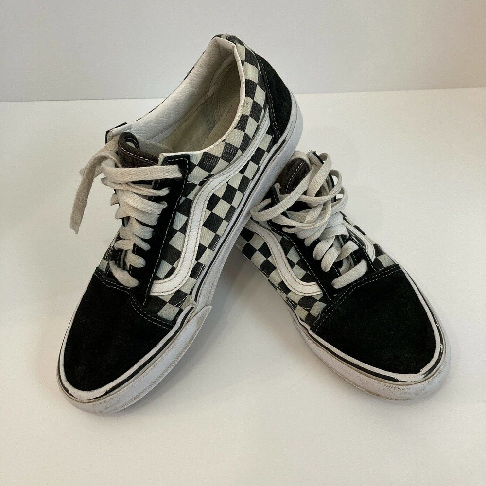 VANS Old Skool Checker Low Top Skate Sneaker Mens 9 Womens 10.5 SEE DESCRIPT